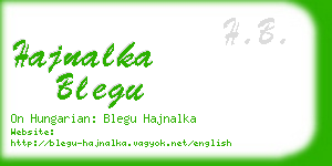 hajnalka blegu business card